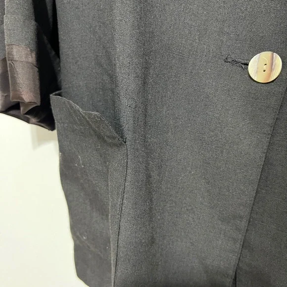 Vintage Casablanca Womens Blazer Size 12 Black Single Button Cuffed Classic Chic - Picture 2 of 5